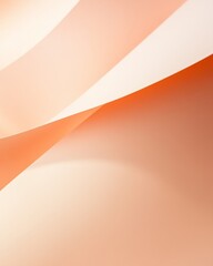 Wall Mural - Abstract layers of soft peach and cream paper gently curving under warm light