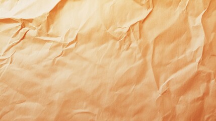 Wall Mural - Crumpled brown paper texture displaying subtle folds and wrinkles in soft lighting at close range