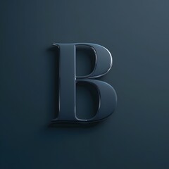 3D letter 'B' with a matte finish in solid color background Generated by Ai 