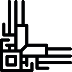 Sticker - Simple black and white design of a circuit board corner, representing technology and electronics