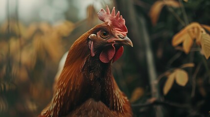 Poster - Portrait of brown young hen