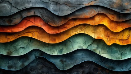 Wall Mural - Abstract background with multicolored wood textures, dark brown and turquoise