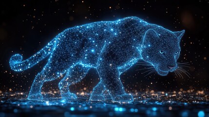 Digital Panther in a Starry Night
