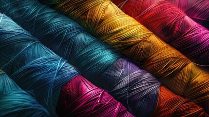 Canvas Print - Multicolor sewing threads background