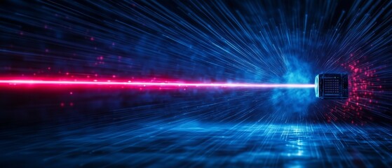 Canvas Print - Futuristic Laser Beam Effects in a Dark Environment