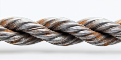 Poster - Close-up of a Twisted, Rusted Metal Cable