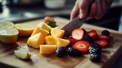 Healthy Fruit Salad Preparation