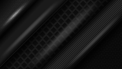 Wall Mural - abstract geometric black design dark gray banner pattern background for brochure website flyer certi