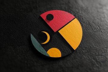 Aufkleber - colorful logo for business, company logo designed with geometric shapes and bold colors