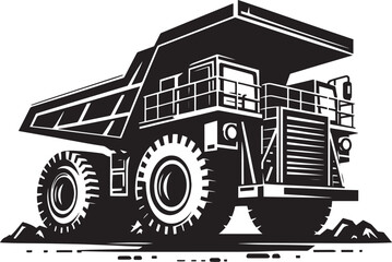 Mining Truck silhouette vector illustration isolated on a white background