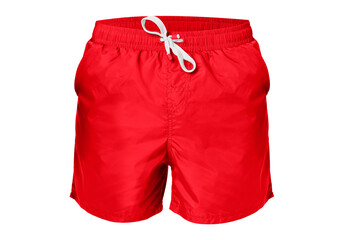 Swimming Shorts Solid Colors Swim Trunks 3 Pockets Swimming Beach Suit Isolated High-resolution Transparent Background.