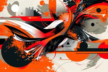 Poster - computer screen with design on it, graphic designer crafts an abstract vector composition