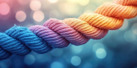 Poster - A Twisted Rope with Blue, Pink, and Yellow Hues