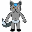 © design master - Full-Body Wolf with Human Features Vector Design art vector illustration