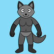 © design master - Full-Body Wolf with Human Features Vector Design art vector illustration