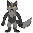 © design master - Full-Body Wolf with Human Features Vector Design art vector illustration