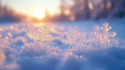 Wall Mural - delicate frost patterns on a window pane backlit by a soft morning sky intricate ice crystals form natural lacelike designs in a winter wonderland scene
