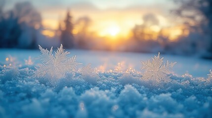 Wall Mural - delicate frost patterns on a window pane backlit by a soft morning sky intricate ice crystals form natural lacelike designs in a winter wonderland scene