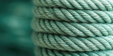 Poster - Close-up of a Green Rope Texture