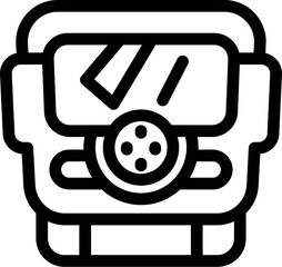 Canvas Print - Simple line icon depicting a vintage video camera, perfect for representing old school filmmaking