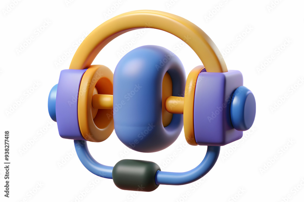 Vector illustration of headphones and microphone on white background ...
