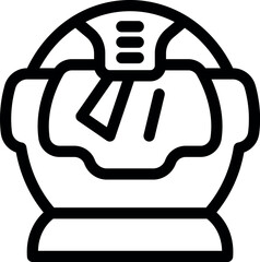 Sticker - Simple black and white line art illustration of an astronaut helmet, capturing the spirit of space travel