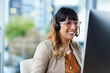 © Chanelle2000/peopleimages.com - Business woman, computer and call center advisor with customer support and headphones at job. Office, smile and telemarketing consultant with web advice and help desk assistance with online agent