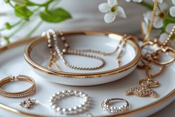 A close up of a table with many different types of jewelry