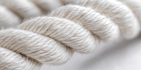 Poster - Close-up of a White Rope with Visible Strands