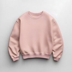 A plain pink sweatshirt mockup with a classic design displayed on a neutral background for a minimalist aesthetic. 