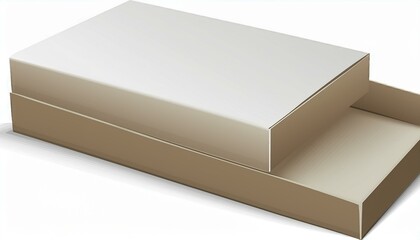 Illustration of an isolated empty product packaging box mockup on a white background in  format.