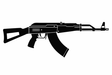 Latest Gun silhouette vector illustration, powerful weapons