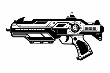 Latest Gun silhouette vector illustration, powerful weapons