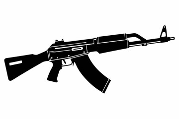 Latest Gun silhouette vector illustration, powerful weapons