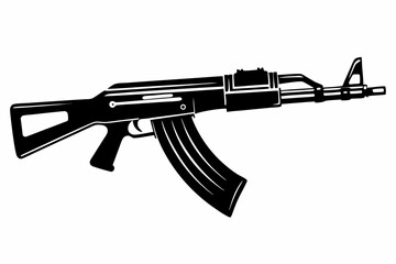 Latest Gun silhouette vector illustration, powerful weapons