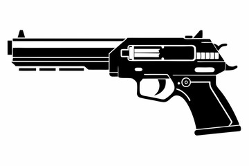 Wall Mural - Latest Gun silhouette vector illustration, powerful weapons