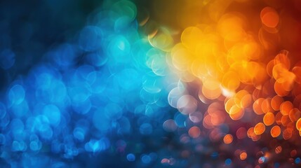 Poster - A vibrant image featuring blue, green, and orange bokeh lights creating a stunning, abstract atmosphere.