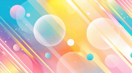 Sticker - Abstract colorful pastel art featuring bubbles and diagonal streaks, creating a vibrant and dreamy atmosphere.