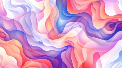 Sticker - A vibrant abstract composition featuring flowing waves of red, orange, purple, and blue colors.