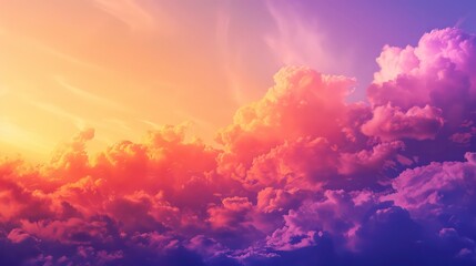 Wall Mural - a breathtaking sky with pink, purple, and yellow clouds creating a beautiful, colorful sunset.