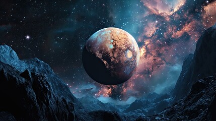 Wall Mural - planet earth in galaxy space, abstract illustration