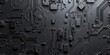 © tynza - Abstract background with microchips and textured blur, grey and black shades, minimalistic design.