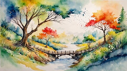 Watercolor art showing the interconnectedness of life's journey