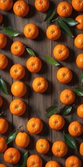 Wall Mural - Fresh mandarin fruits on dark. Top view flat lay