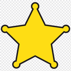 sheriff star badge icon. clipart image isolated on transparent background. eps 10.