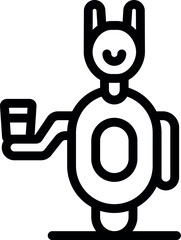 Poster - Smiling robot is holding a glass of water, symbolizing the future of home automation and assistance