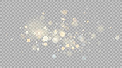 Wall Mural - the dust sparks and golden stars shine with special light. vector sparkles on a transparent backgrou