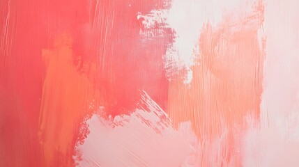 Wall Mural - a vibrant abstract painting featuring soft coral and peach hues, creating a warm and inviting atmosp