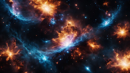 Wall Mural - exploding nebula with shimmering particles and cosmic dust