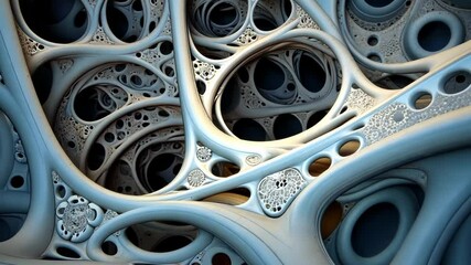 Wall Mural - abstract background organic fractal structures hole round macro geometry illustration, ornament